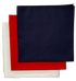 USA Made Solid Color Bandanas 3 Pk Cotton White Red Navy 22"