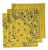 Yellow Paisley Bandanas - Made In The USA (3 Pk) 22" x 22"