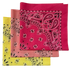 Yellow, Pink, and Hot Pink USA Made Paisley Bandanas (3 Pk) 22"